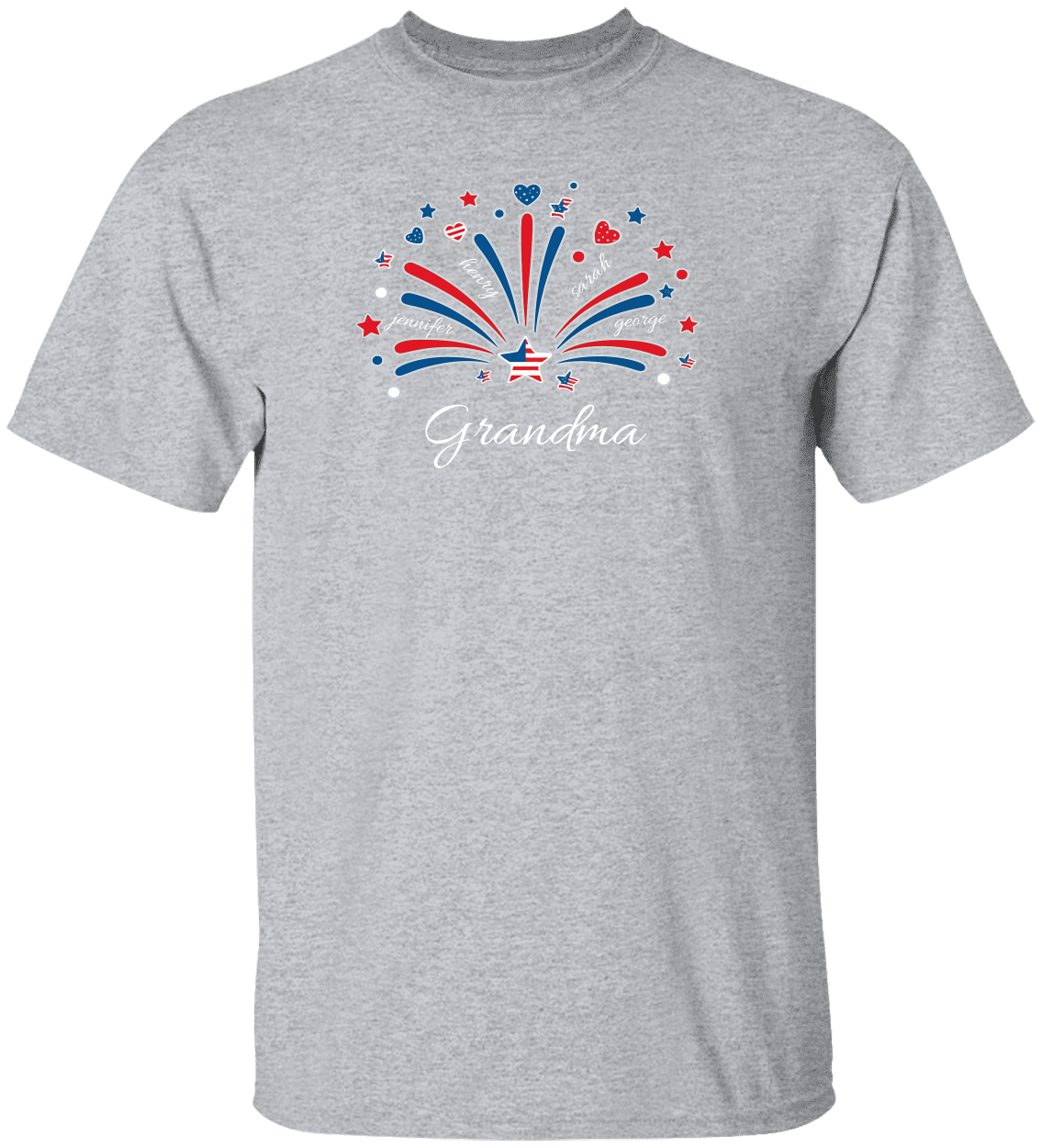 4th of July Personalized T Shirt |Grandma - Mom With grandchild/children Names