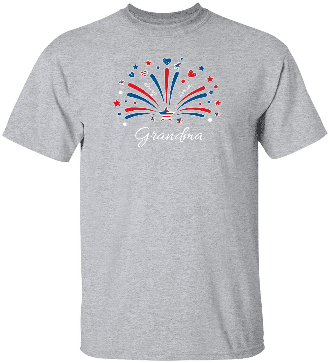 4th of July Personalized T Shirt |Grandma - Mom With grandchild/children Names