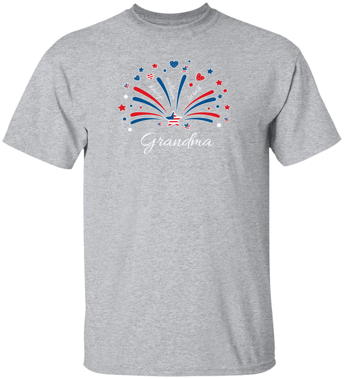 4th of July Personalized T Shirt |Grandma - Mom With grandchild/children Names