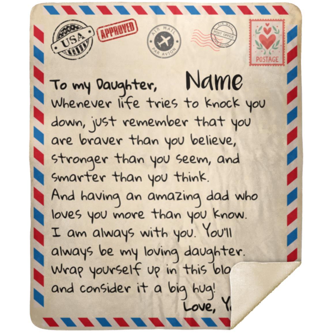 To My Daughter |Love Dad |Letter Blanket