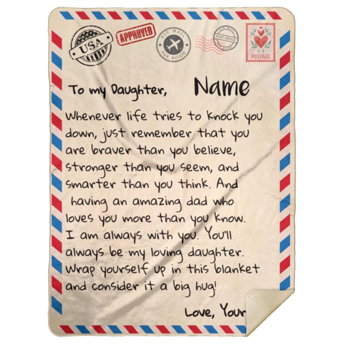 To My Daughter |Love Dad |Letter Blanket