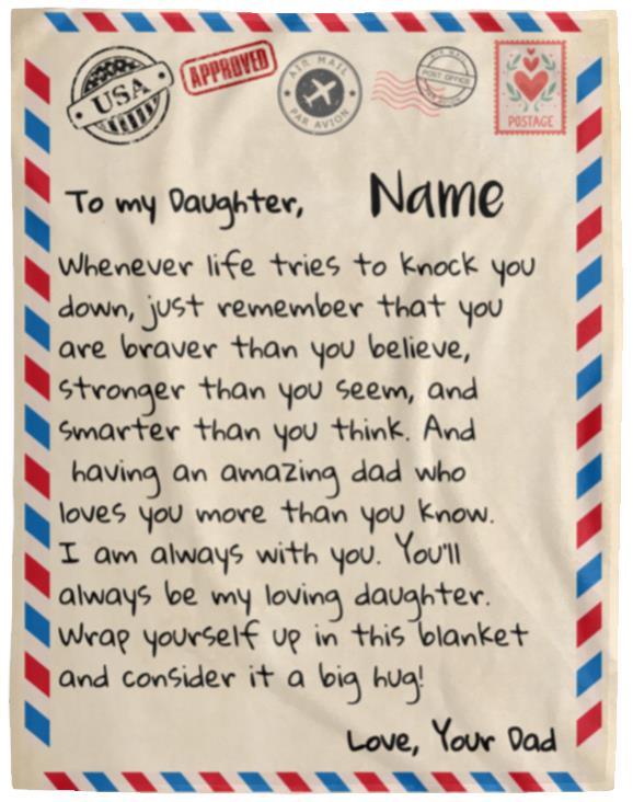 To My Daughter |Love Dad |Letter Blanket