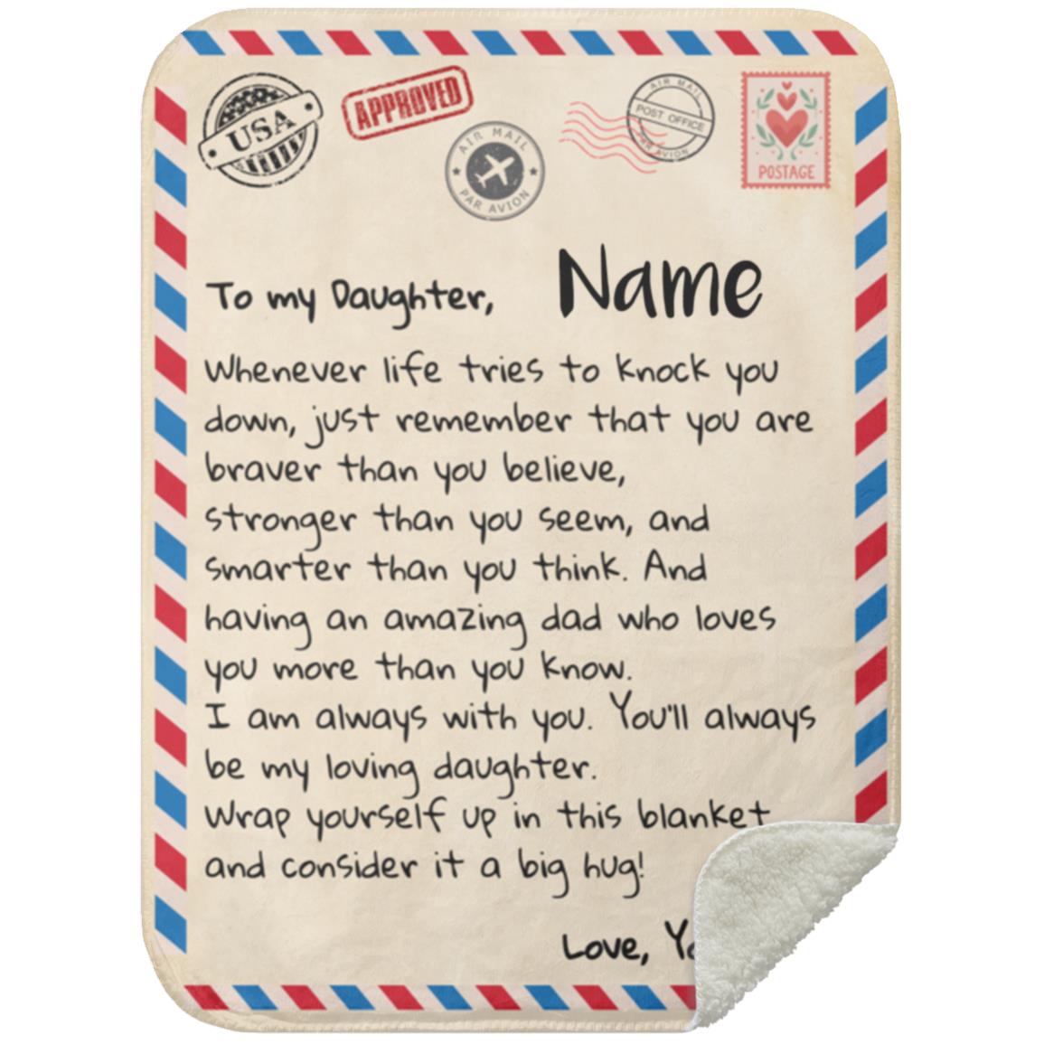 To My Daughter |Love Dad |Letter Blanket