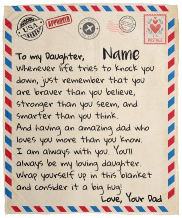 To My Daughter |Love Dad |Letter Blanket