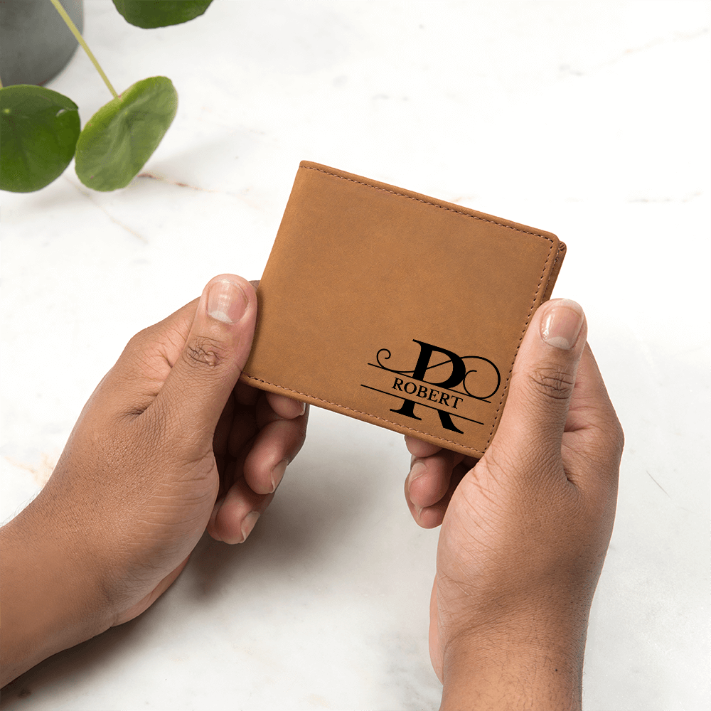 Personalized and Custom Leather Wallet | Gift for Father, Dad, Husband, or Fiance