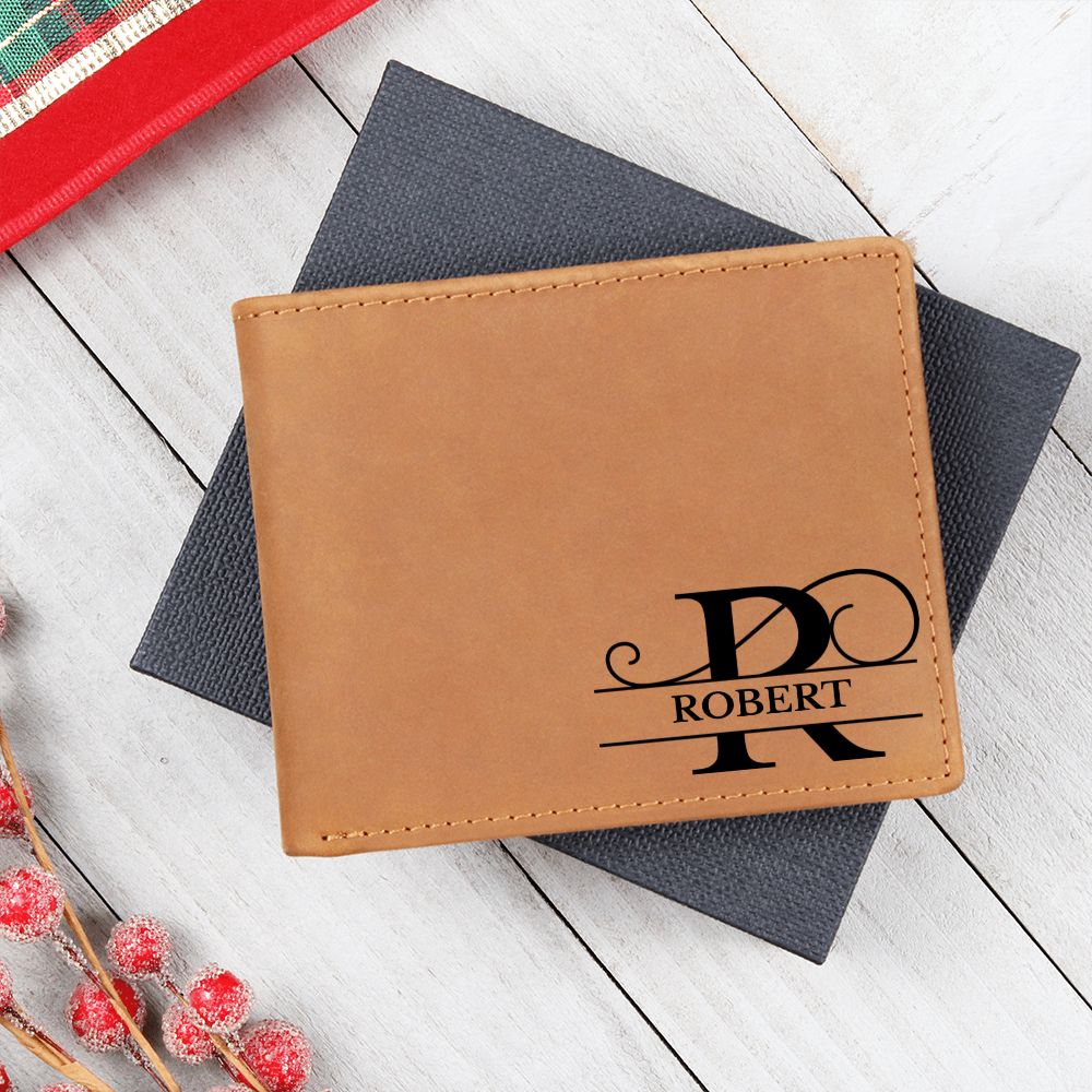 Personalized and Custom Leather Wallet | Gift for Father, Dad, Husband, or Fiance