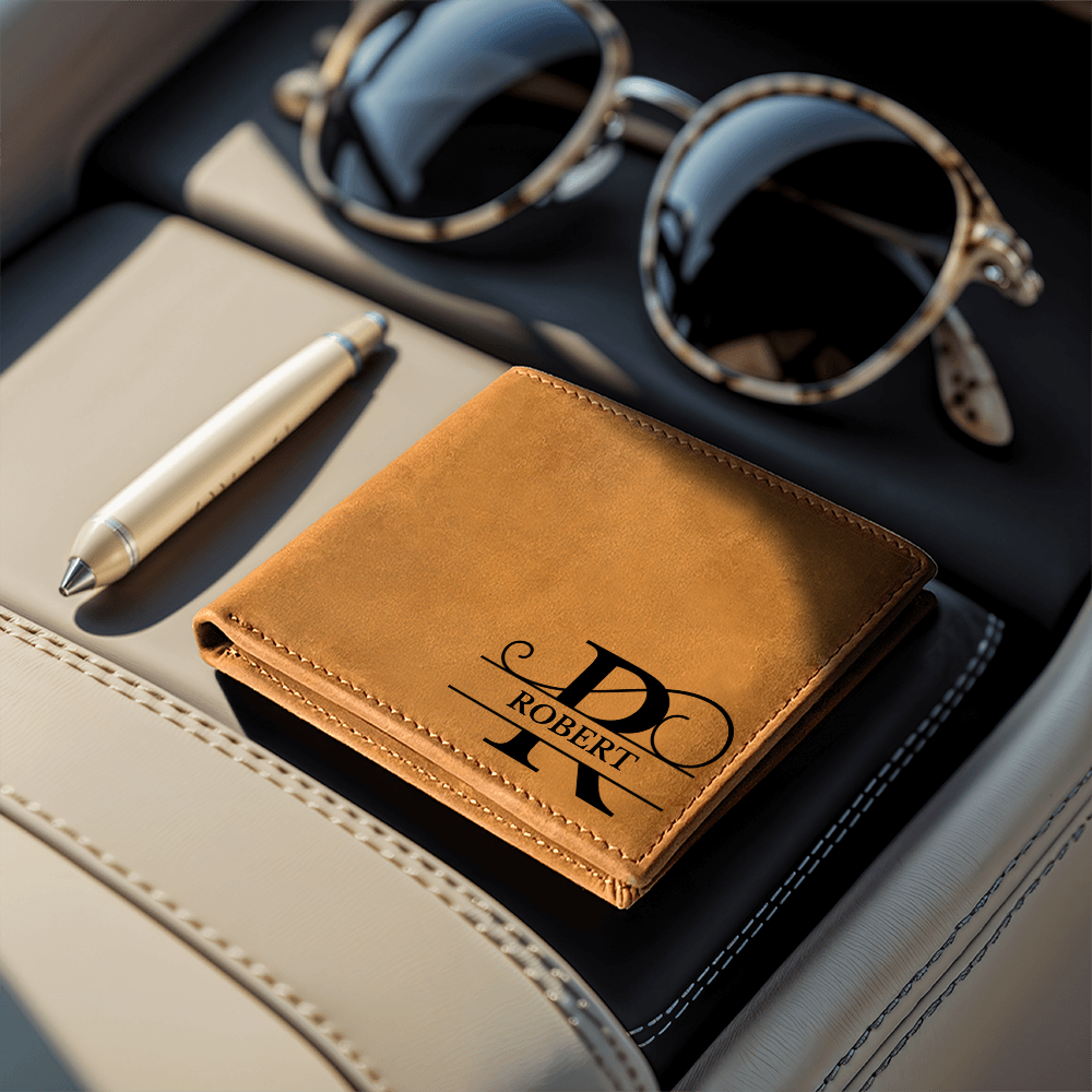 Personalized and Custom Leather Wallet | Gift for Father, Dad, Husband, or Fiance