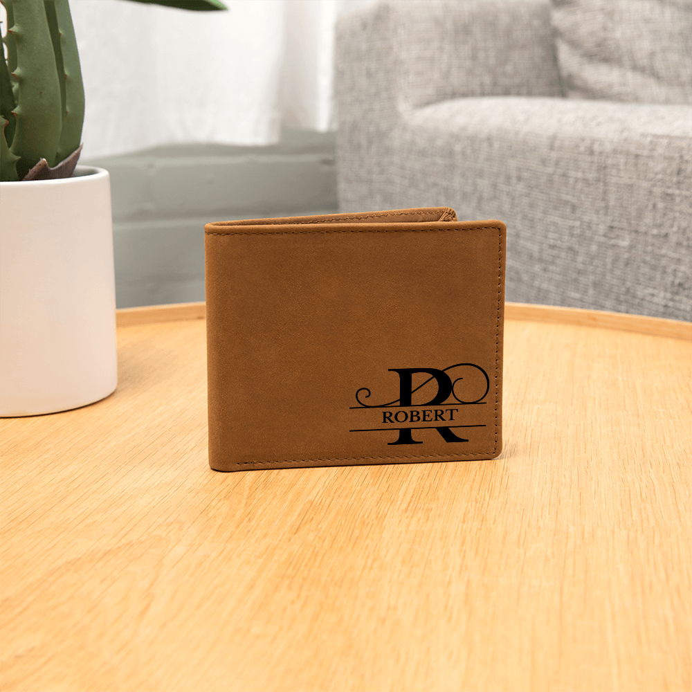 Personalized and Custom Leather Wallet | Gift for Father, Dad, Husband, or Fiance
