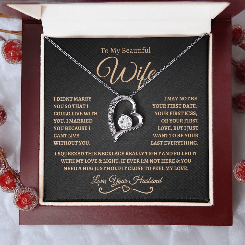 To My Beautiful Wife | Forever Love Necklace -BG