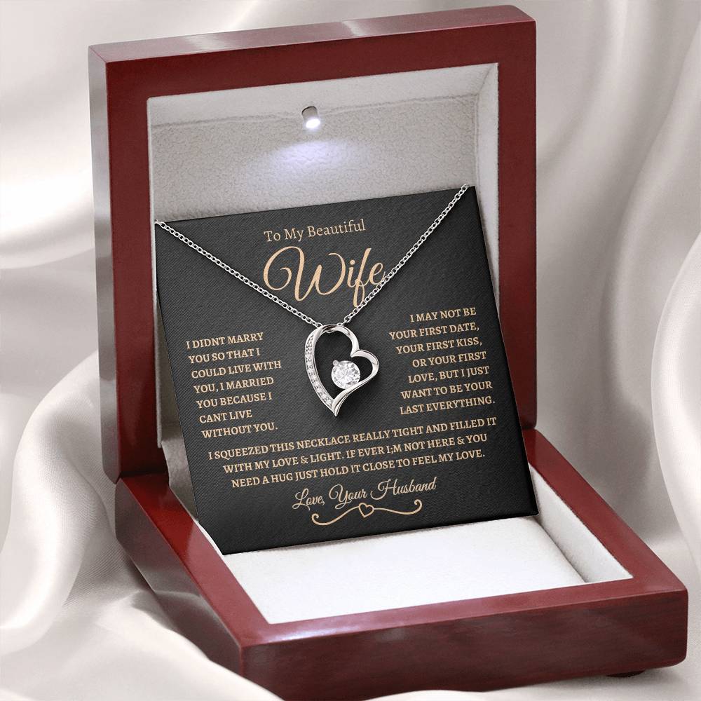 To My Beautiful Wife | Forever Love Necklace -BG