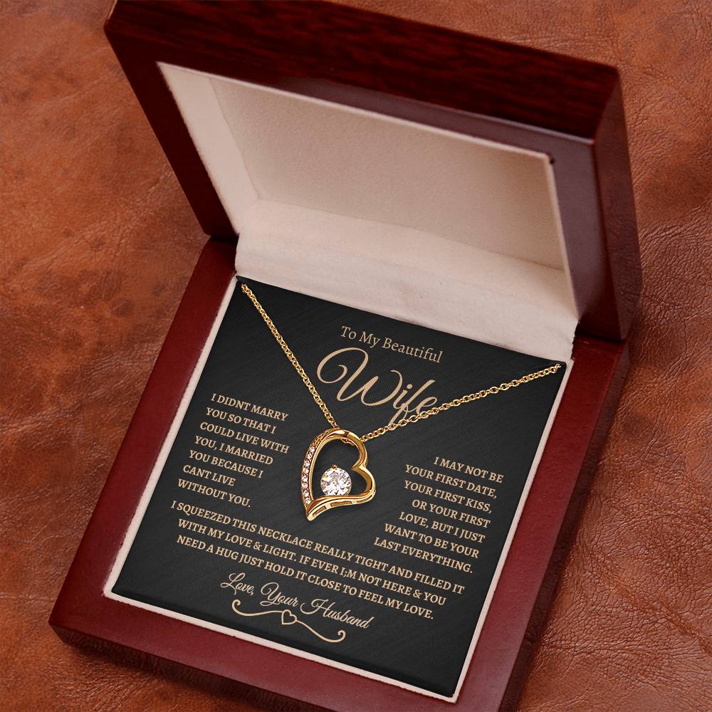 To My Beautiful Wife | Forever Love Necklace -BG