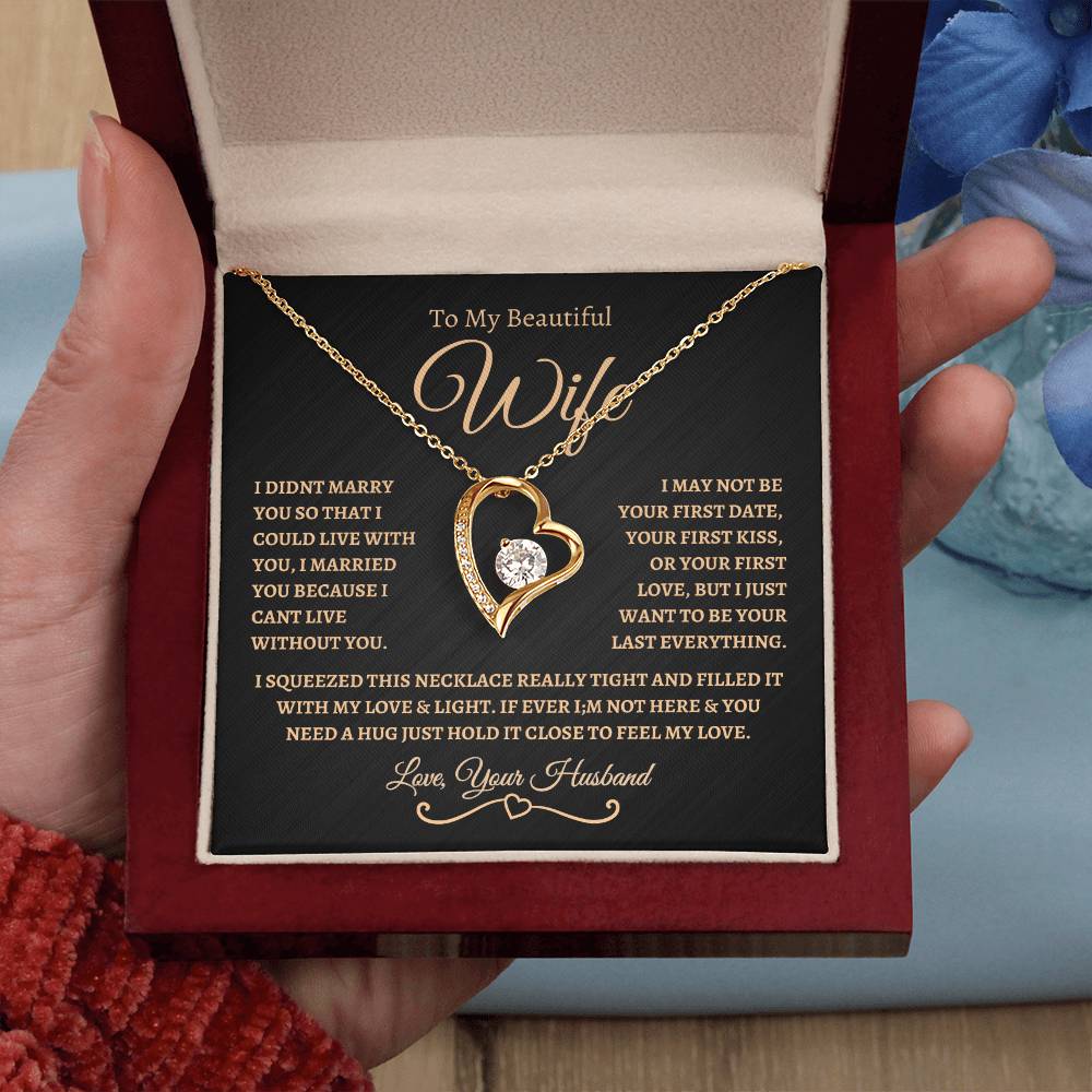 To My Beautiful Wife | Forever Love Necklace -BG