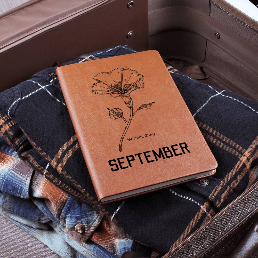 September Birth Flower | Birth Month Flower Leather Journal
