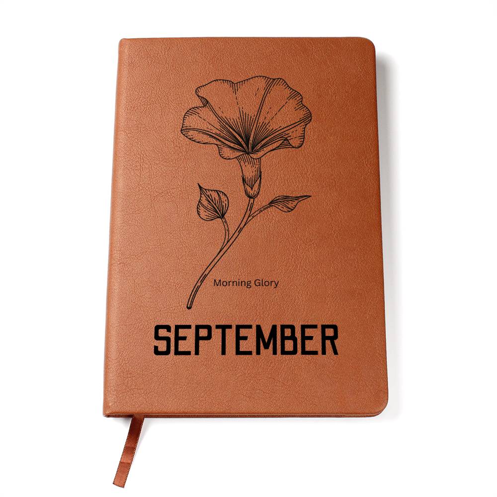 September Birth Flower | Birth Month Flower Leather Journal