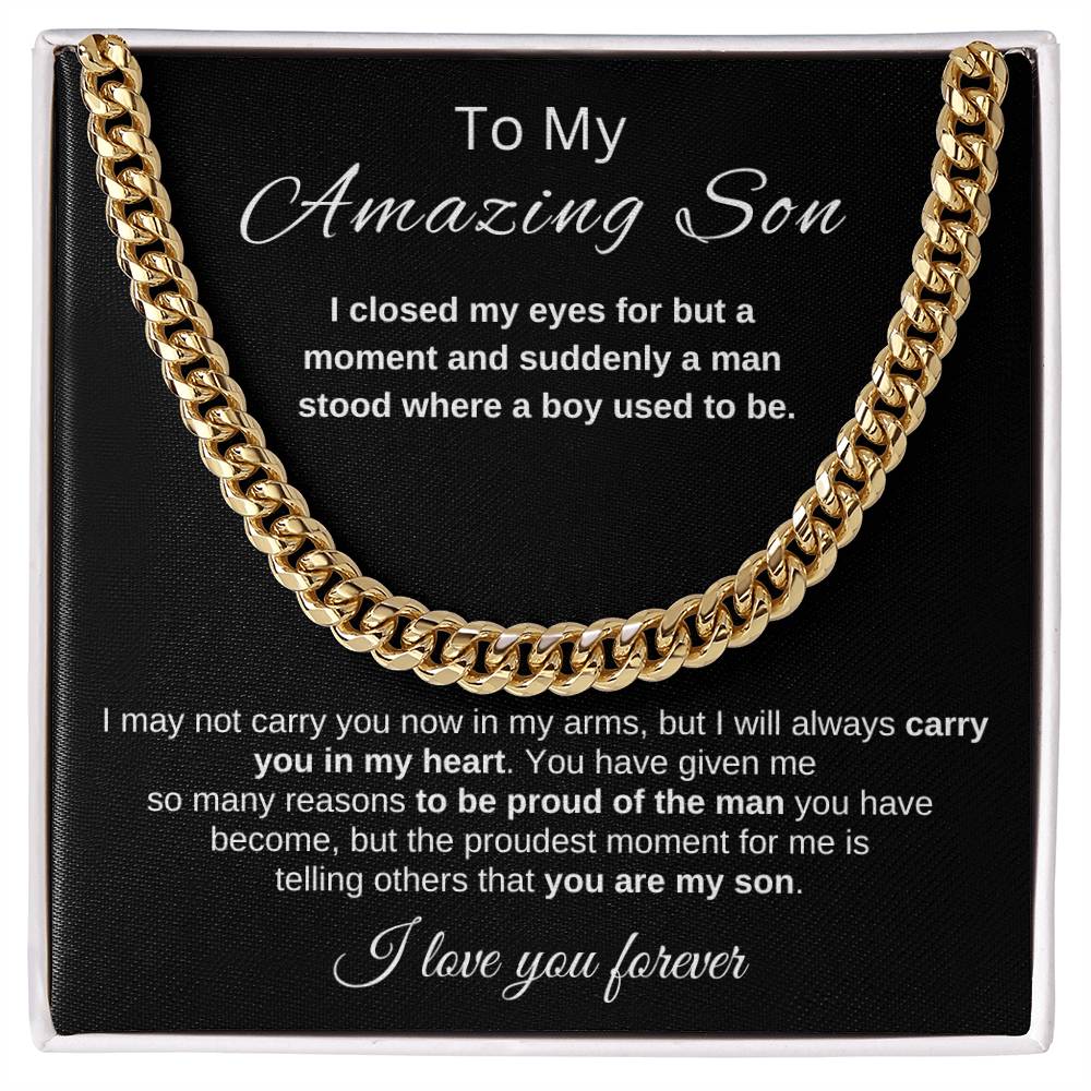 For My Amazing Son | Cuban Necklace