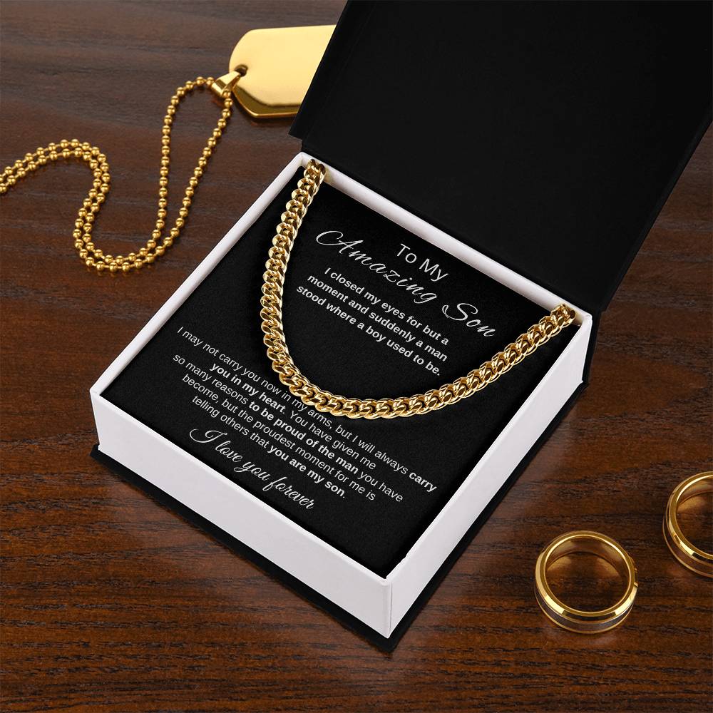 For My Amazing Son | Cuban Necklace