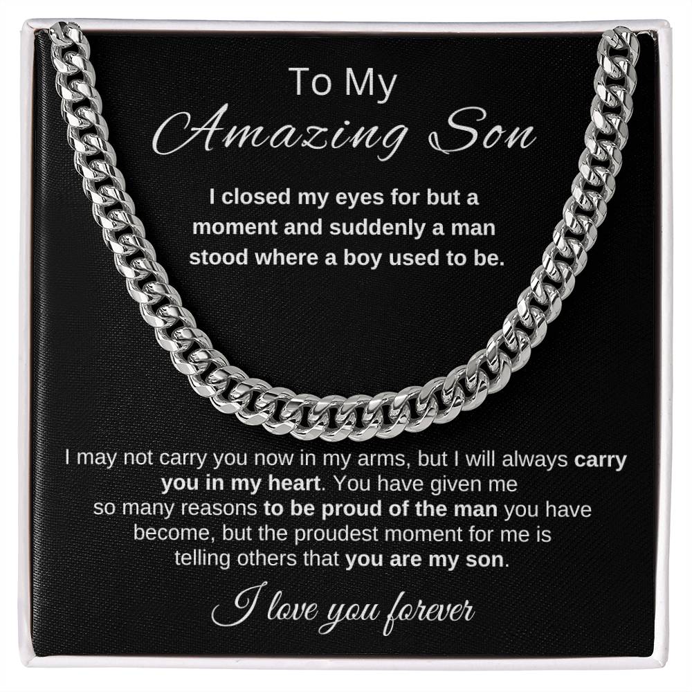 For My Amazing Son | Cuban Necklace