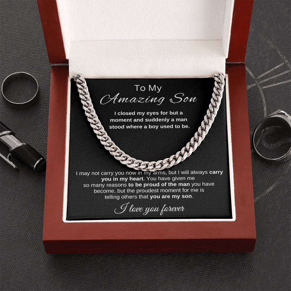 For My Amazing Son | Cuban Necklace