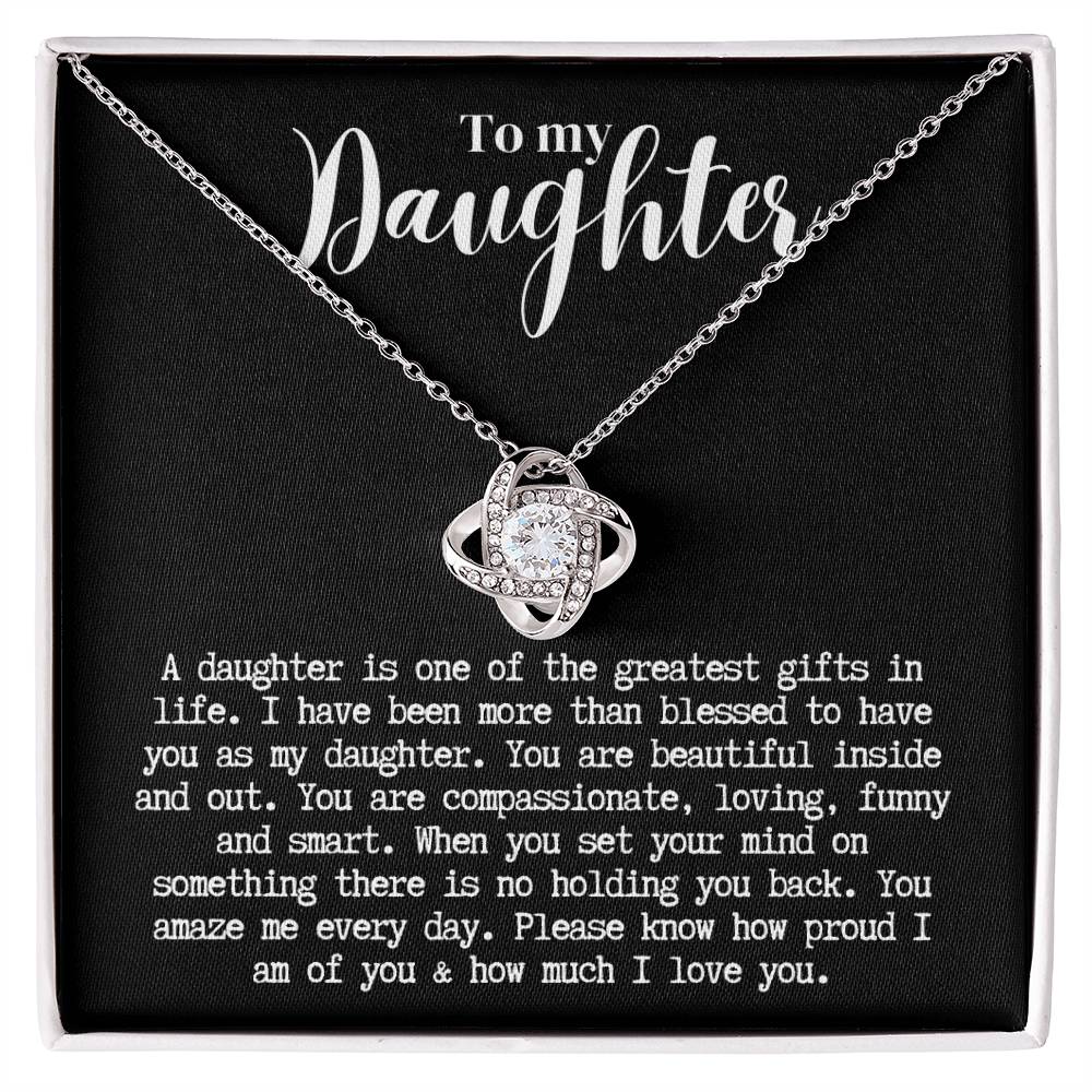 Daughter | Love Knot Necklace b/w