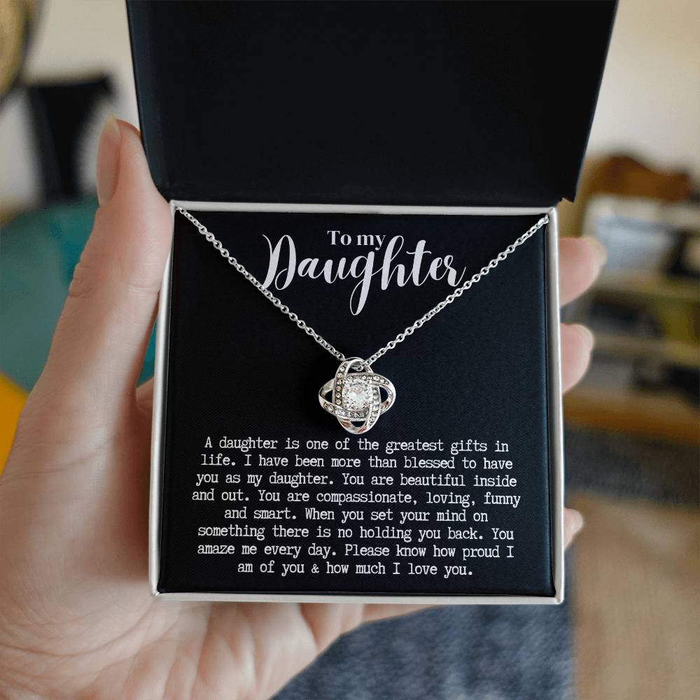 Daughter | Love Knot Necklace b/w