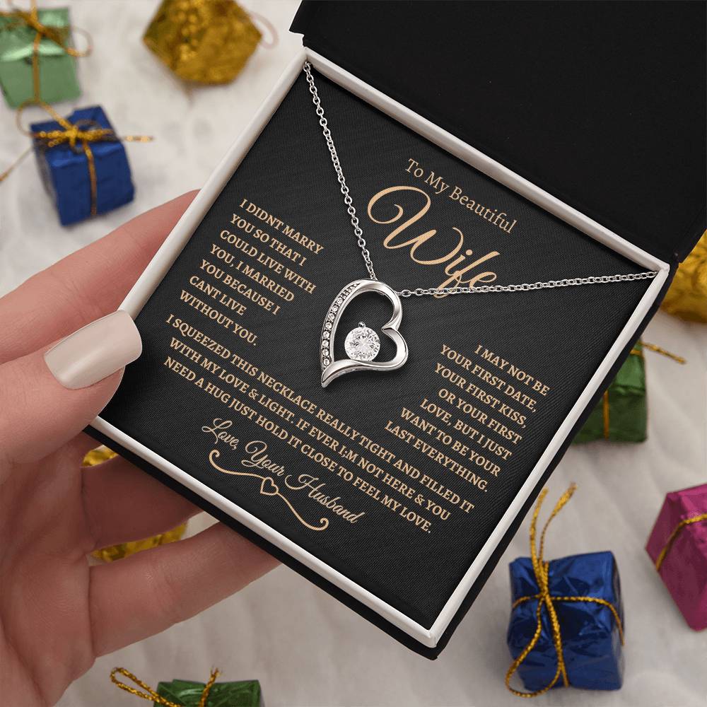 To My Beautiful Wife | Forever Love Necklace -BG