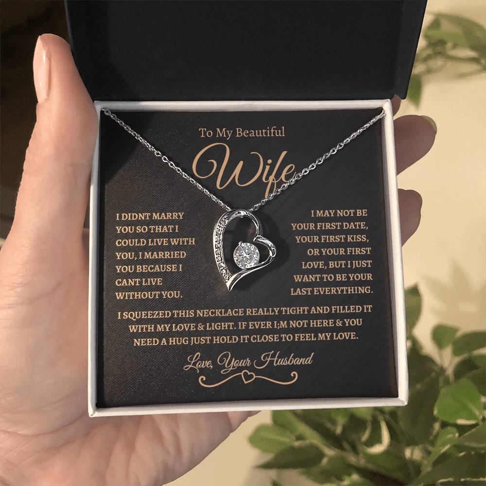 To My Beautiful Wife | Forever Love Necklace -BG