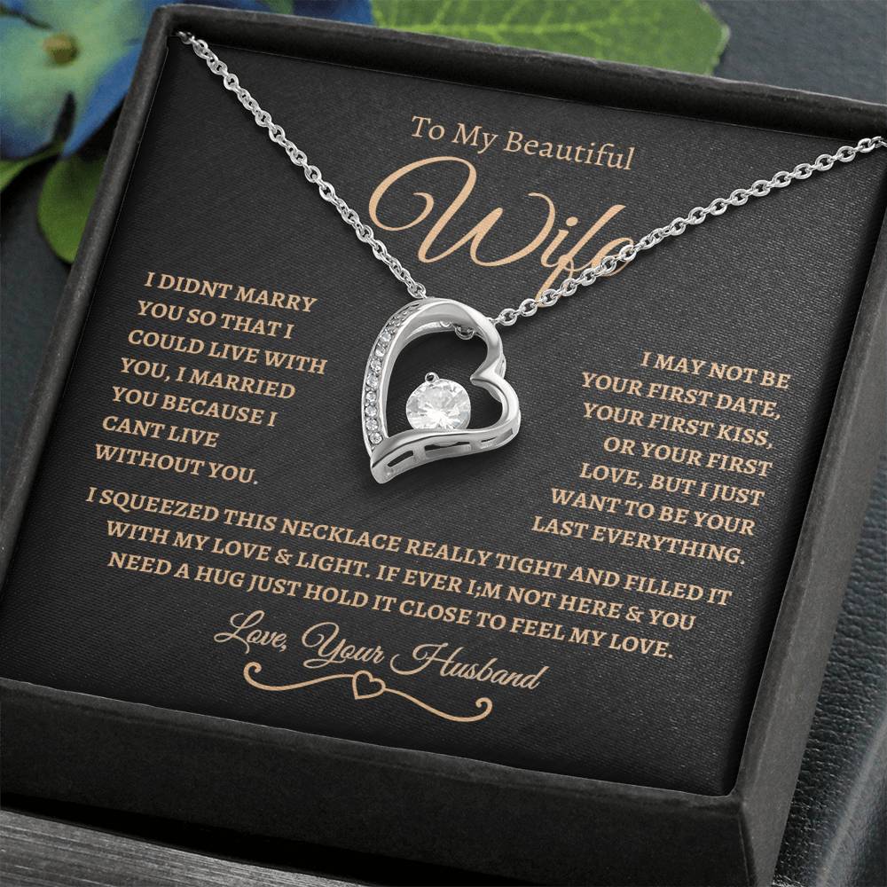 To My Beautiful Wife | Forever Love Necklace -BG