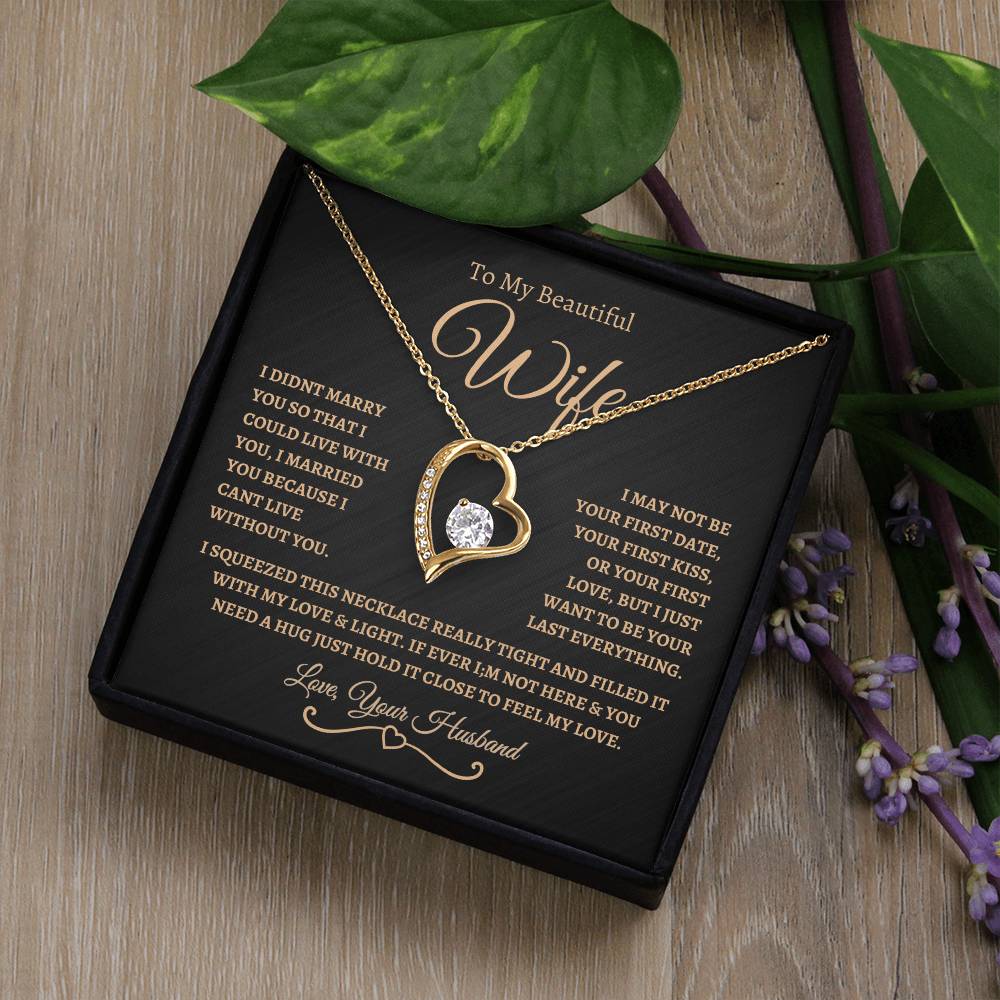 To My Beautiful Wife | Forever Love Necklace -BG