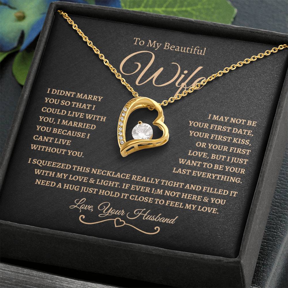 To My Beautiful Wife | Forever Love Necklace -BG