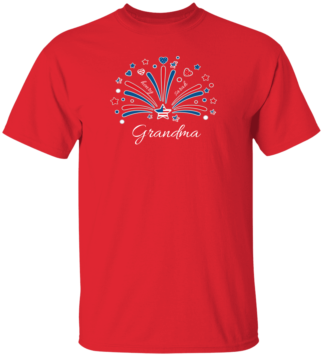 4th of July Personalized T Shirt |Grandma - Mom With grandchild/children Names