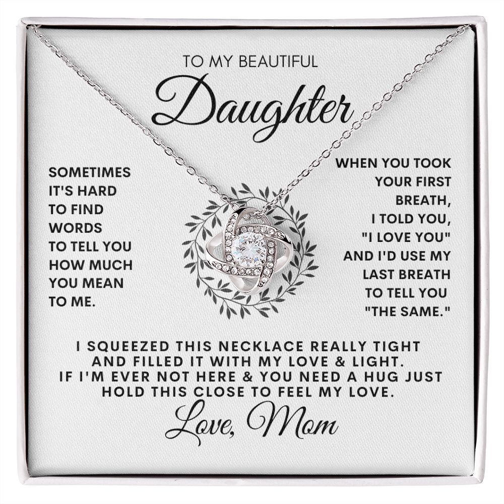 To My Beautiful Daughter | Love Knot Necklace from Mom