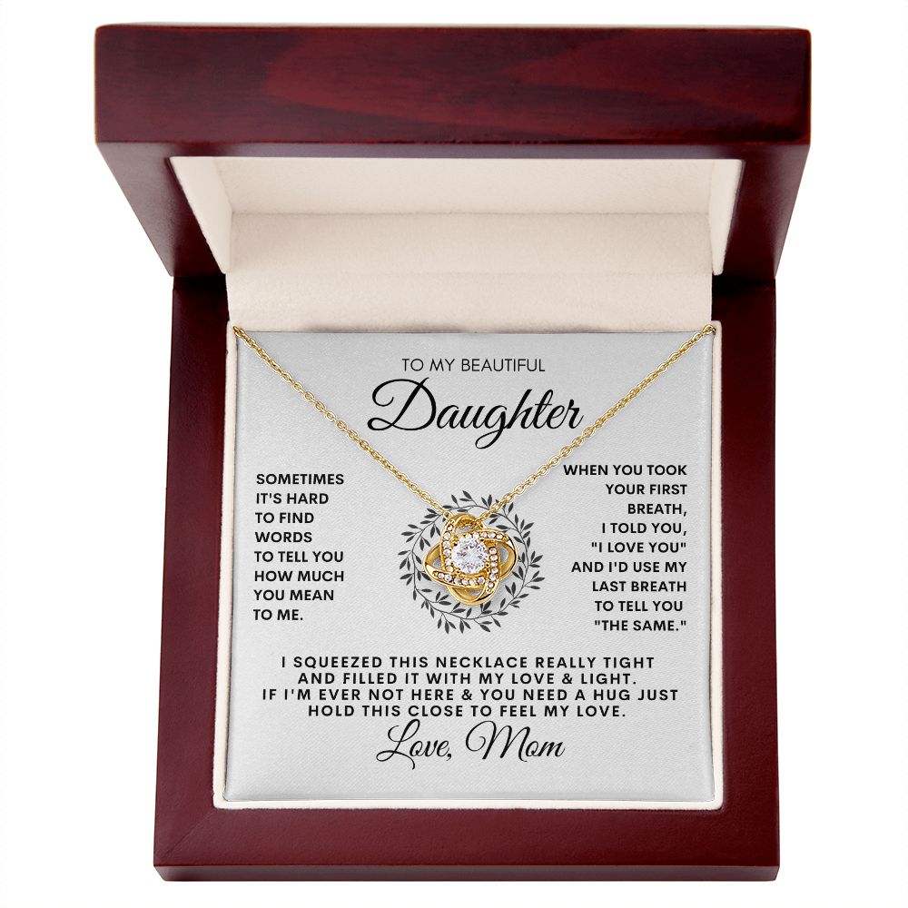 To My Beautiful Daughter | Love Knot Necklace from Mom
