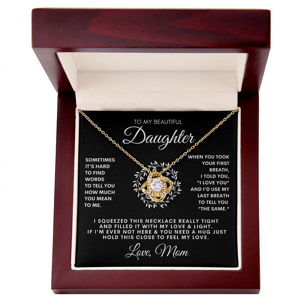 Beautiful Daughter w/ Wreath | Love Knot necklace