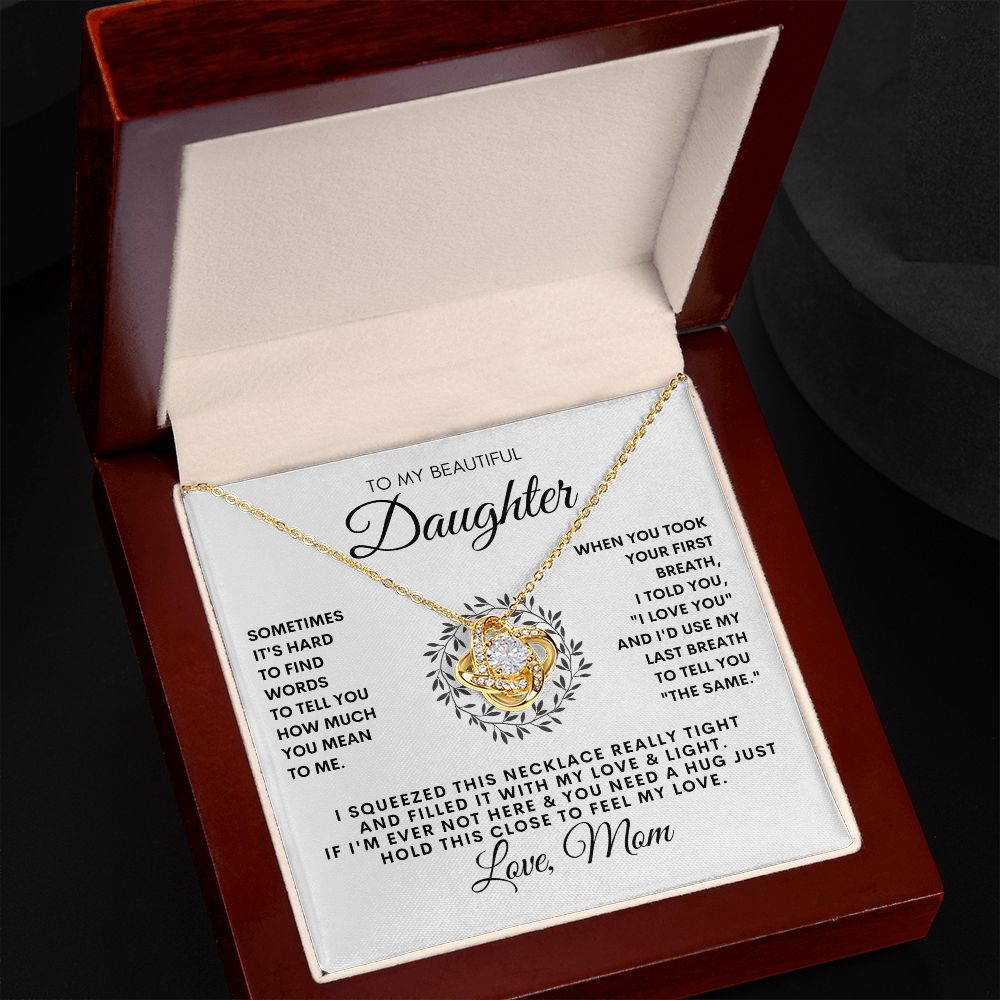 To My Beautiful Daughter | Love Knot Necklace from Mom