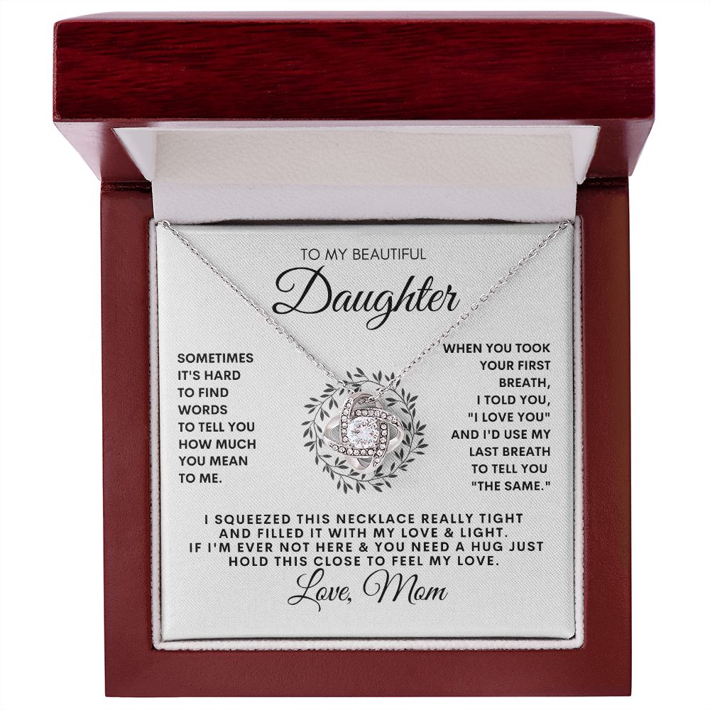 To My Beautiful Daughter | Love Knot Necklace from Mom