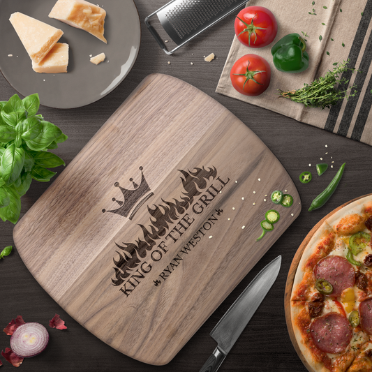 KING OF THE GRILL | Personalized Hardwood Cutting Board