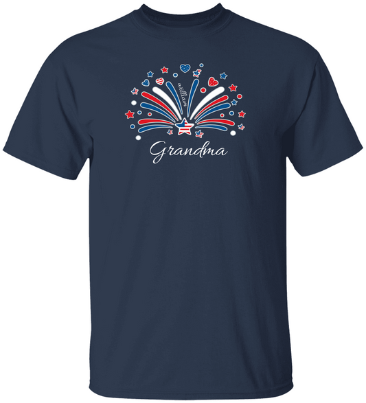 4th of July Personalized T Shirt |Grandma - Mom With grandchild/children Names