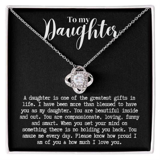 Daughter | Love Knot Necklace b/w