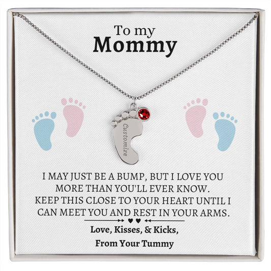 To My Mommy | Mother To Be | Personalize Baby Feet With Birthstone