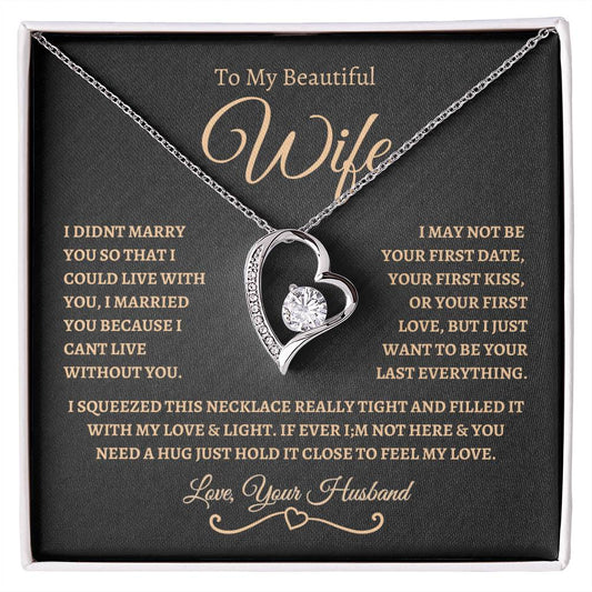 To My Beautiful Wife | Forever Love Necklace -BG