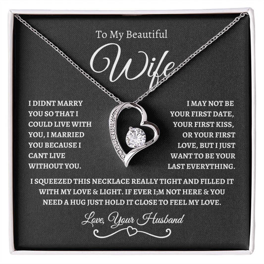 To My Beautiful Wife | Forever Love Necklace - BW1