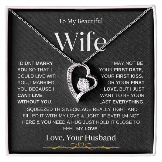 To My Beautiful Wife | Forever Love Necklace - BW2