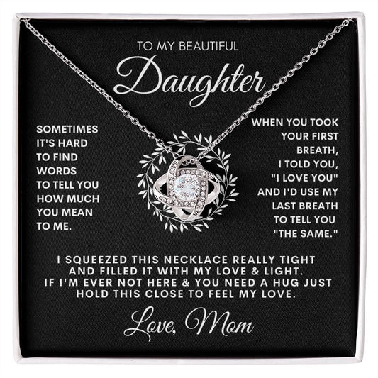 Beautiful Daughter  w/ Wreath | Love Knot necklace